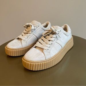 Indigo Rd. Cray Faux Suede Tan Platform Shoes Womens Size 7.5